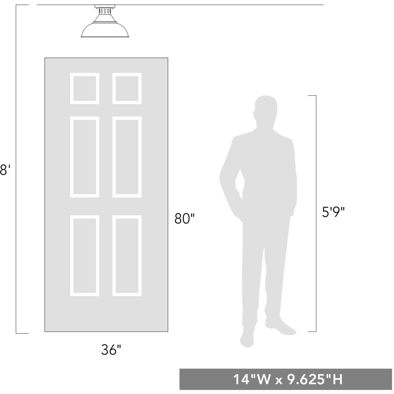 Kinsley 1 Light 14 inch Aged Galvanized Steel Semi-Flush Mount Ceiling Light in Antique Rust