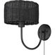 Erma 1 Light 9 inch Matte Black Wall Sconce Wall Light