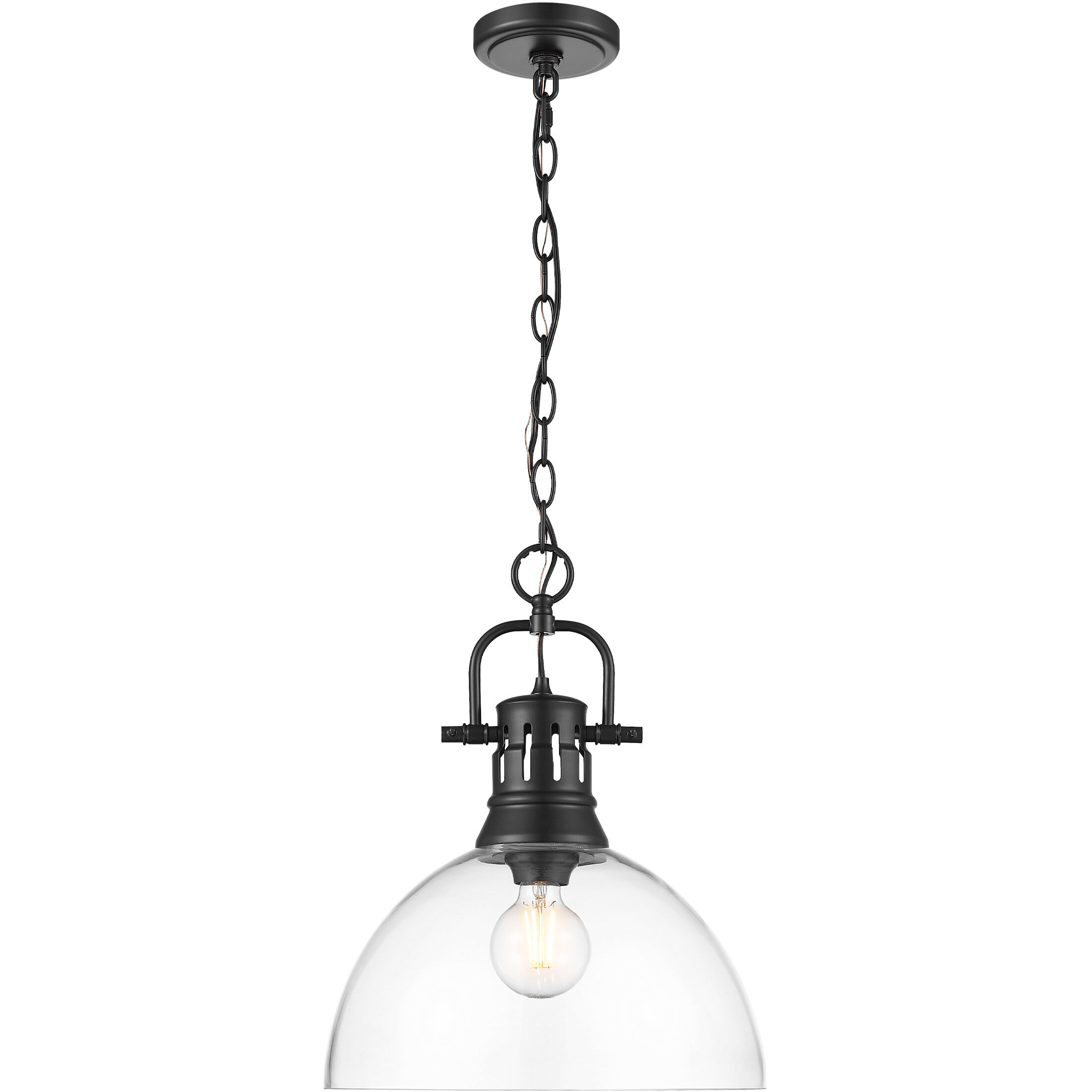 Yep Duncan Pendant Ceiling Light in Matte Black, Clear Glass
