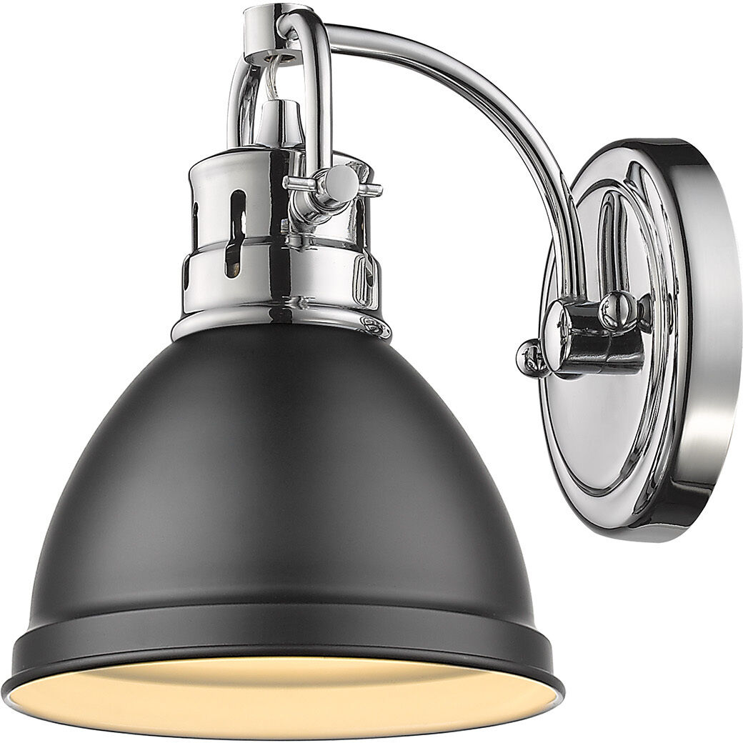 Yep Duncan Vanity Wall Light in Chrome, Matte Black
