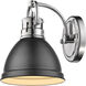 Yep Duncan Vanity Wall Light in Chrome, Matte Black