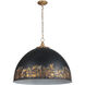 Alison 8 Light 27 inch Vintage Gold Pendant Ceiling Light in Weathered Black Iron