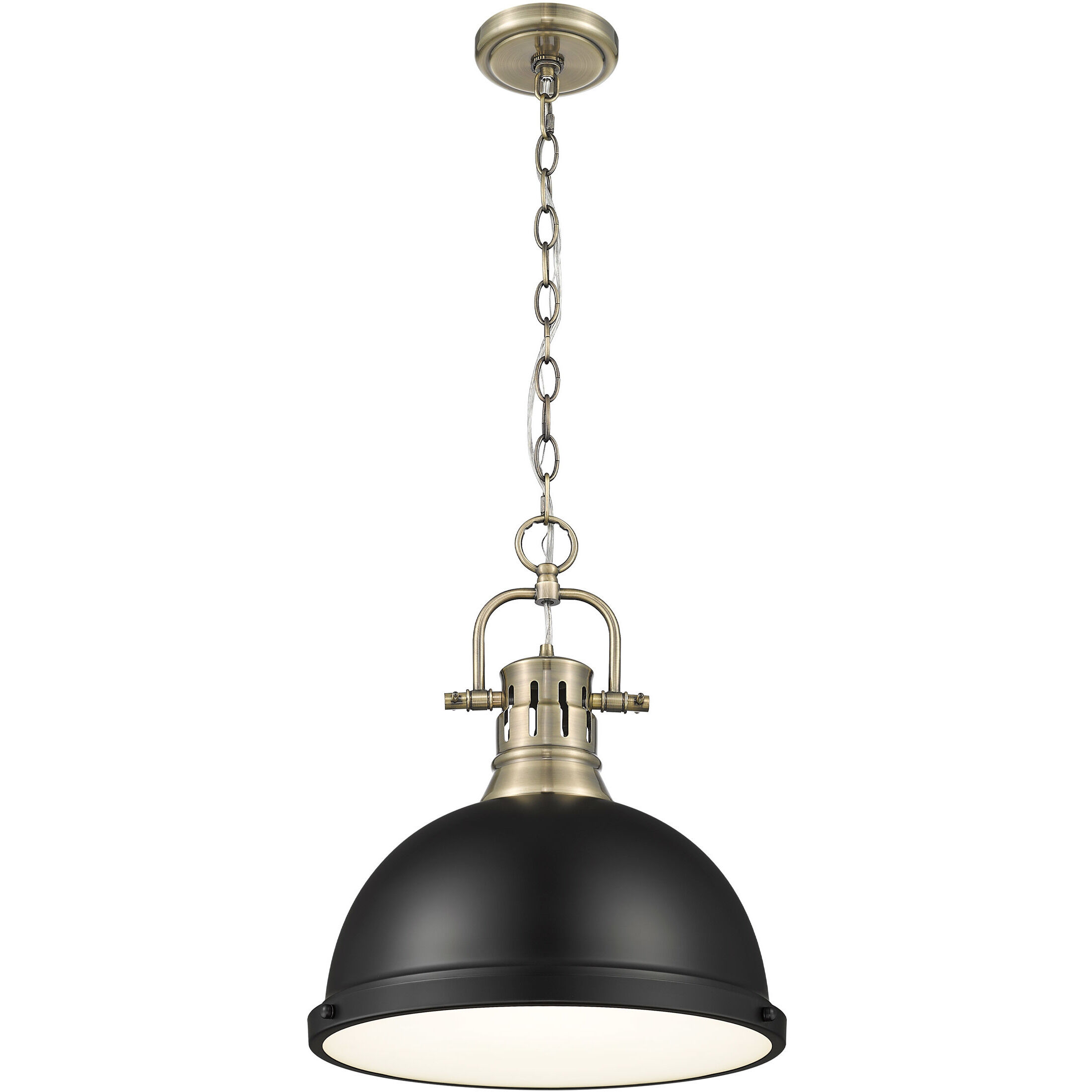 Yep Duncan Pendant Ceiling Light in Aged Brass, Matte Black, Large