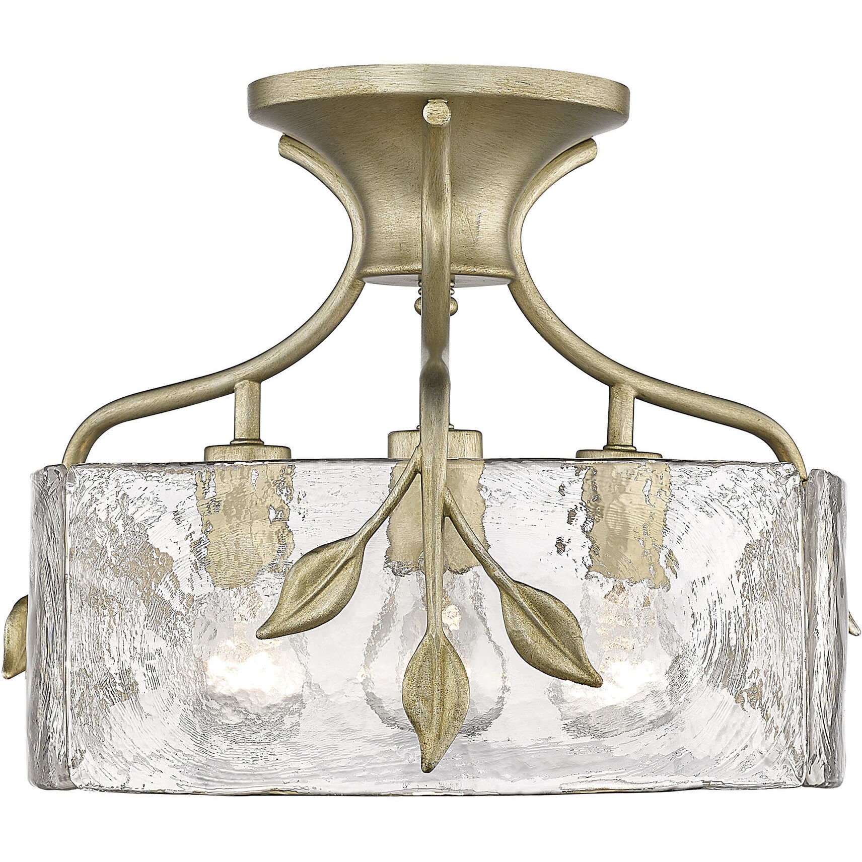 Calla 3 Light 15.13 inch White Gold Semi-Flush Mount Ceiling Light