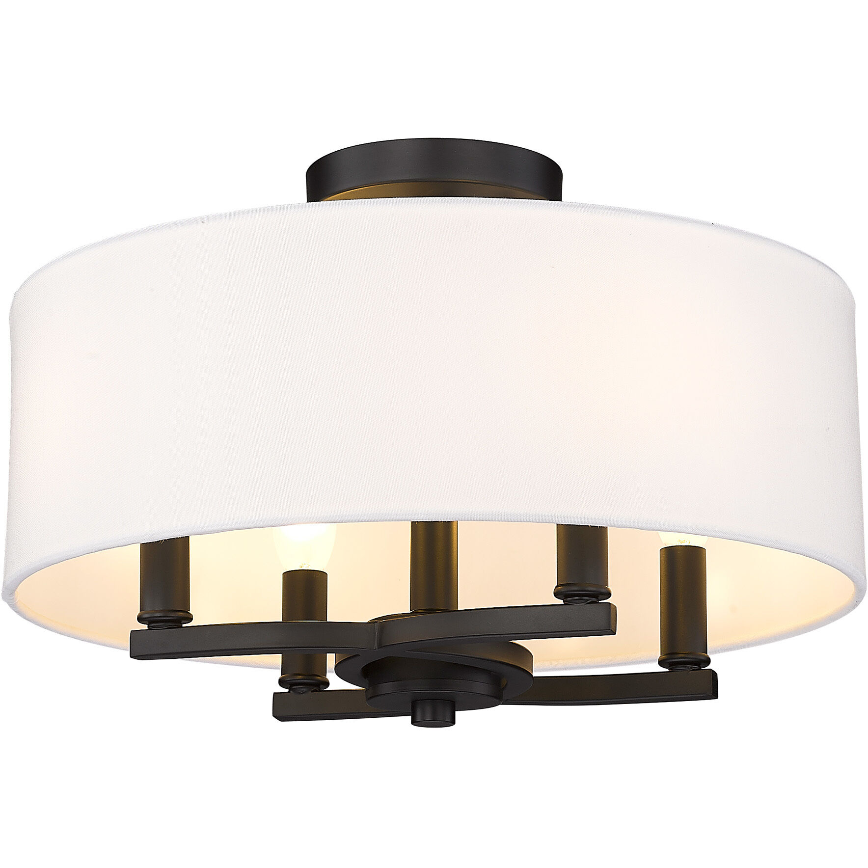 Eliana 4 Light 15.5 inch Matte Black Semi-Flush Mount Ceiling Light