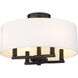 Eliana 4 Light 15.5 inch Matte Black Semi-Flush Mount Ceiling Light