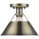 Yep Orwell 1 Light 10 inch Aged Brass Flush Mount Ceiling Light in Matte Black, Damp