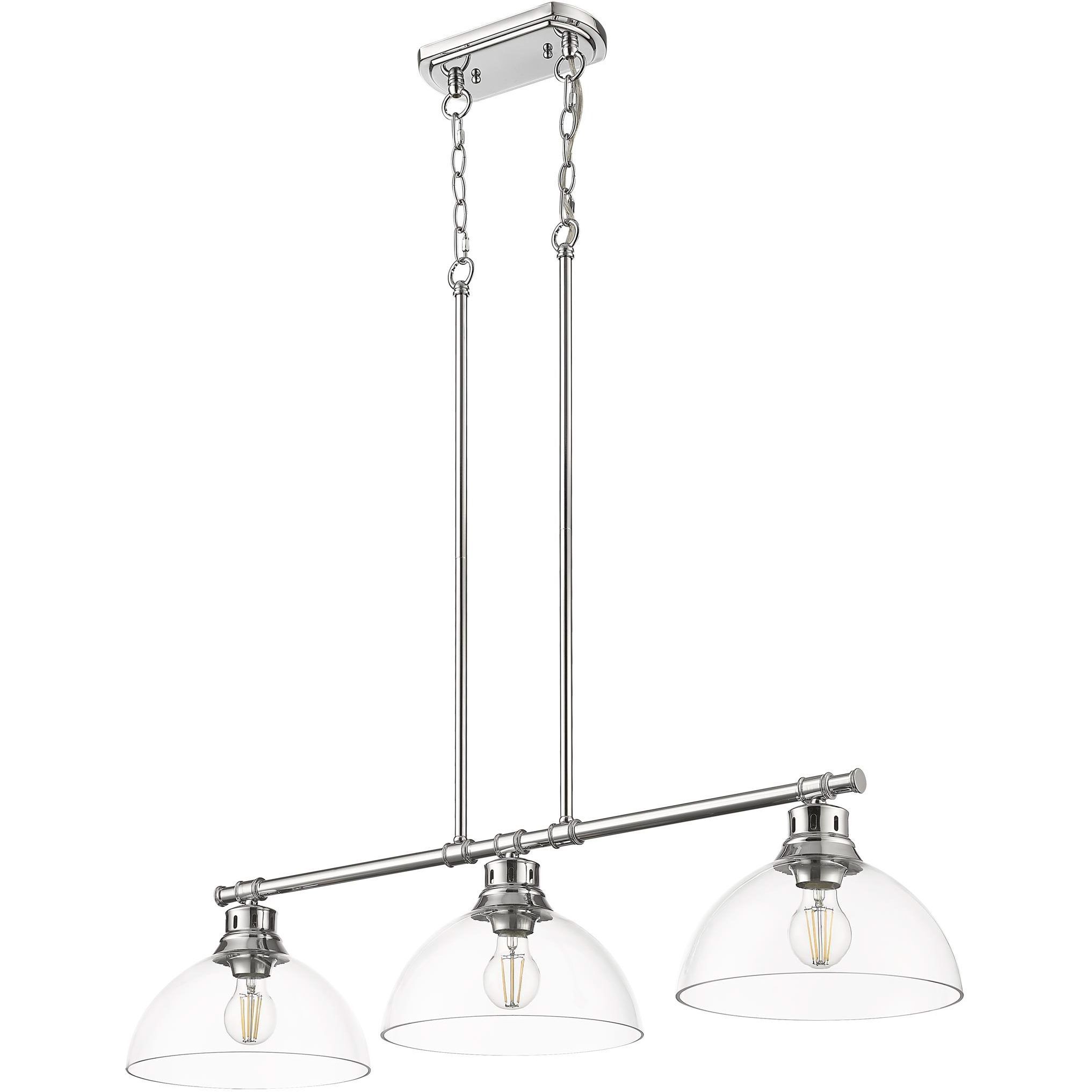 Yep Duncan Island Light Ceiling Light in Chrome, Clear Glass