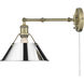 Yep Orwell 1 Light 10 inch Aged Brass Swing Arm Wall Lamp Wall Light in Chrome, Adjustable
