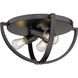 Colson 3 Light 14.25 inch Matte Black Flush Mount Ceiling Light in No Shade, Damp