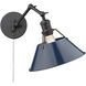 Orwell 1 Light 10 inch Matte Black Articulating Wall Sconce Wall Light in Navy, Adjustable
