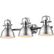 Duncan 3 Light 24.5 inch Chrome Bath Vanity Light Wall Light in Pewter