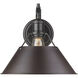 Orwell 1 Light 10 inch Matte Black Wall Sconce Wall Light in Rubbed Bronze, Damp
