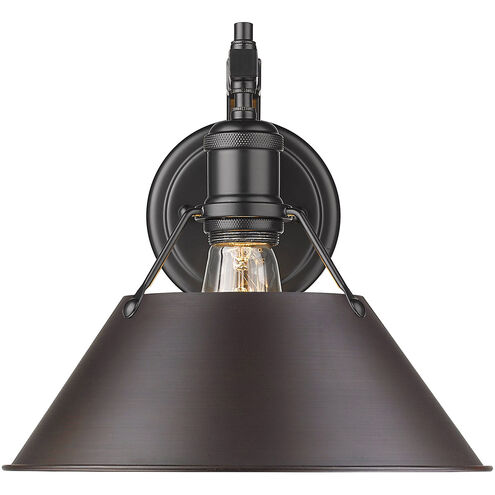 Orwell 1 Light 10 inch Matte Black Wall Sconce Wall Light in Rubbed Bronze, Damp