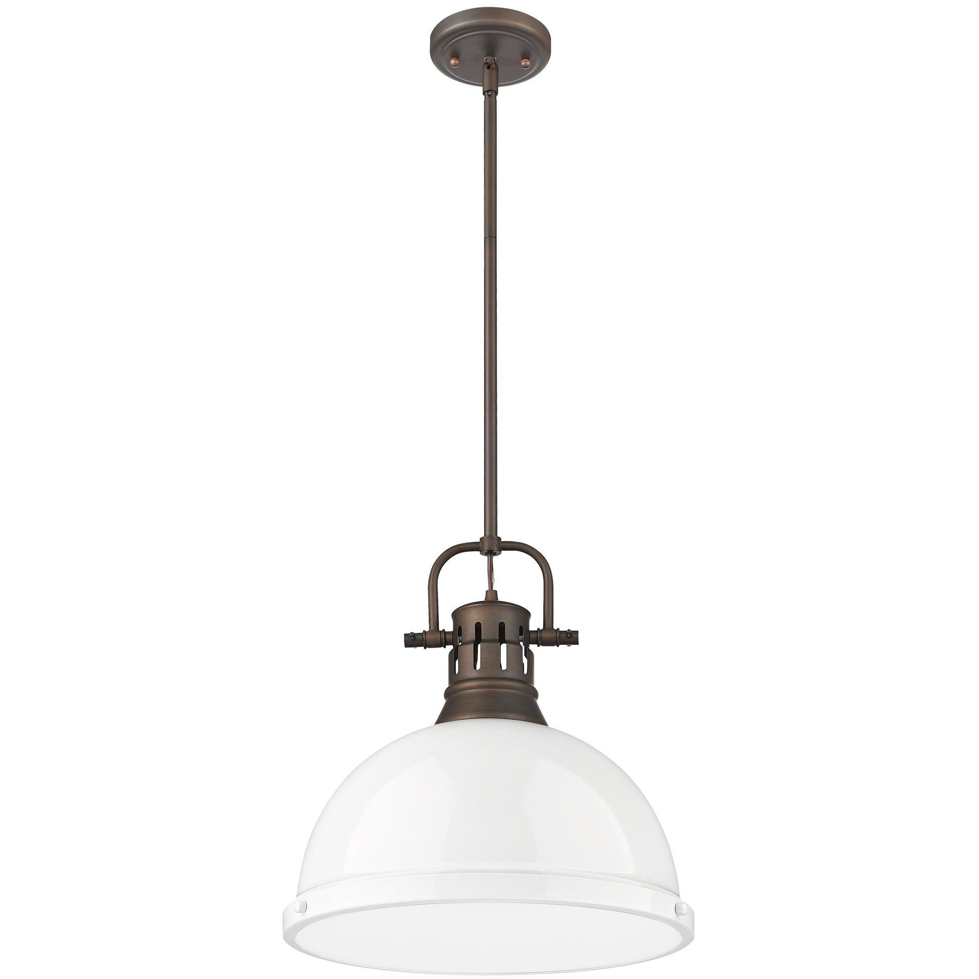 Yep Duncan 1 Light 14 inch Rubbed Bronze Pendant Ceiling Light in White