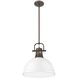 Yep Duncan 1 Light 14 inch Rubbed Bronze Pendant Ceiling Light in White
