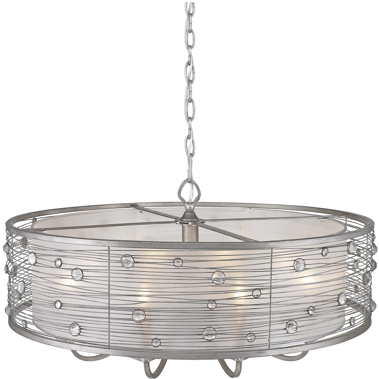 Joia 33.5 inch 60.00 watt Peruvian Silver Chandelier Ceiling Light, Large
