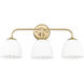Dorinda 3 Light 24.5 inch Brushed Champagne Bronze Vanity Light Wall Light