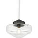 Ingalls 1 Light 12 inch Matte Black Pendant Ceiling Light in Clear Glass, Medium