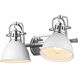 Yep Duncan Vanity Wall Light in Chrome, Matte White