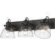 Yep Hines Vanity Wall Light in Matte Black, Clear Glass