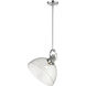 Yep Hines 1 Light 13.5 inch Chrome Pendant Ceiling Light in Seeded Glass, Large