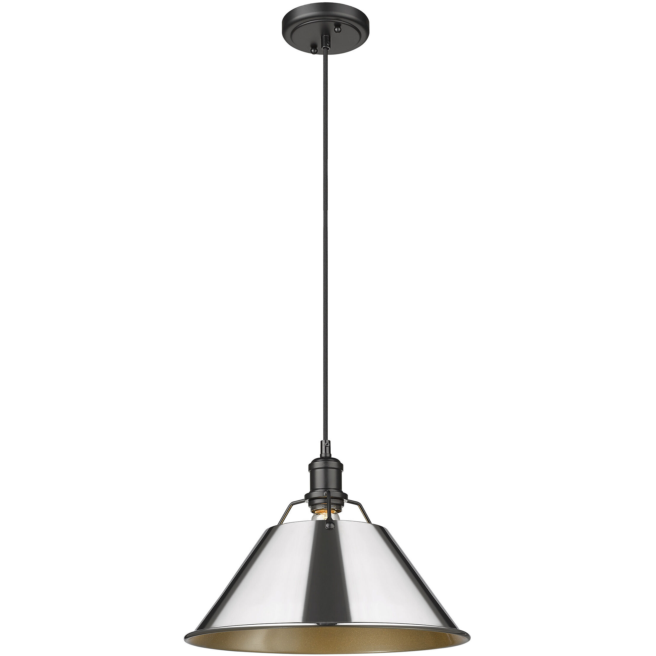 Yep Orwell 1 Light 14 inch Matte Black Pendant Ceiling Light in Chrome, Large