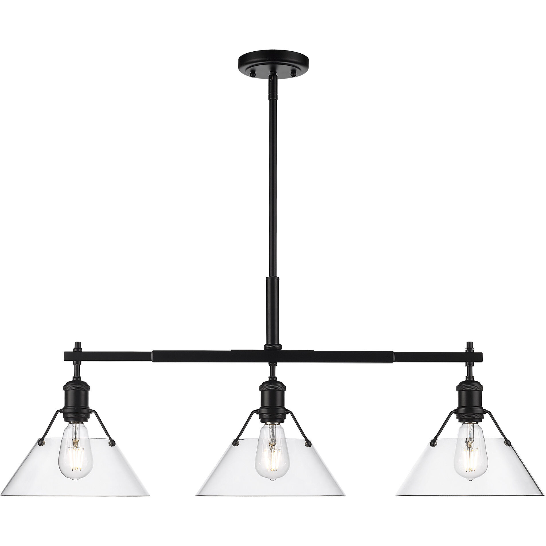 Yep Orwell Island Light Ceiling Light in Matte Black, Clear Glass