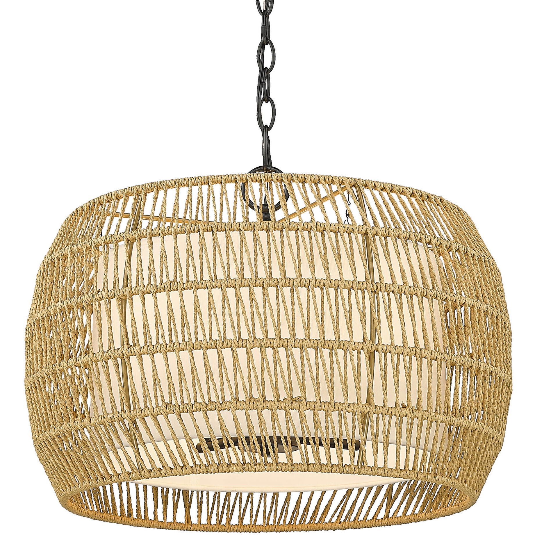Everly Pendant Ceiling Light in Natural Rattan