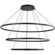 Veritas LED 59 inch Sand Black Ring Chandelier Ceiling Light, 3 Tier