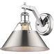 Orwell 1 Light 10 inch Chrome Wall Sconce Wall Light in Pewter, Damp
