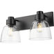 Remy 2 Light 16.88 inch Matte Black Vanity Light Wall Light