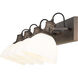 Hines 4 Light 34.5 inch Rubbed Bronze Bath Vanity Light Wall Light in Opal Glass