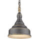 Keating 1 Light 9 inch Antique Black Iron Mini Pendant Ceiling Light, Small