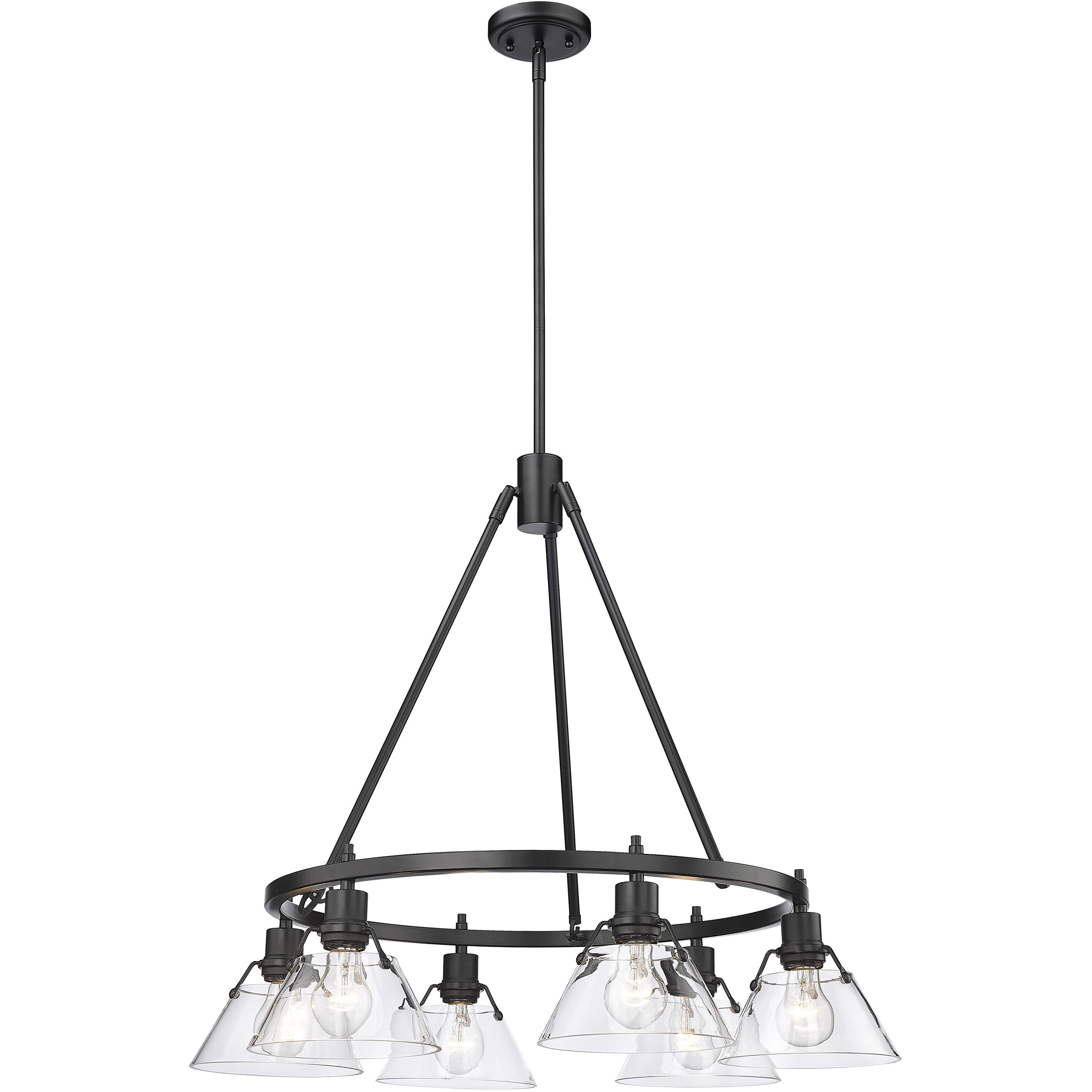 Yep Orwell 29 inch 60.00 watt Matte Black Chandelier Ceiling Light in Clear Glass