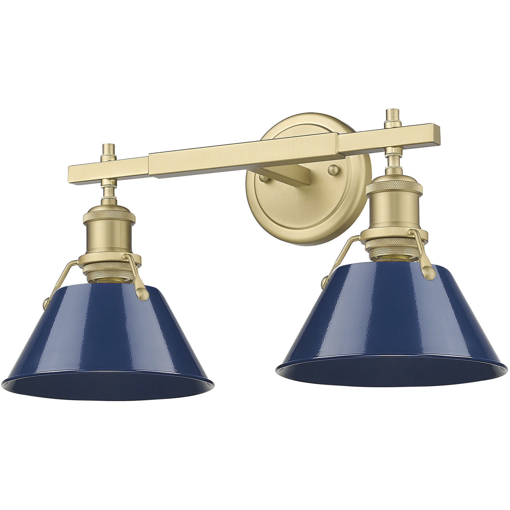 Yep Orwell Vanity Wall Light in Navy, Brushed Champagne Brass