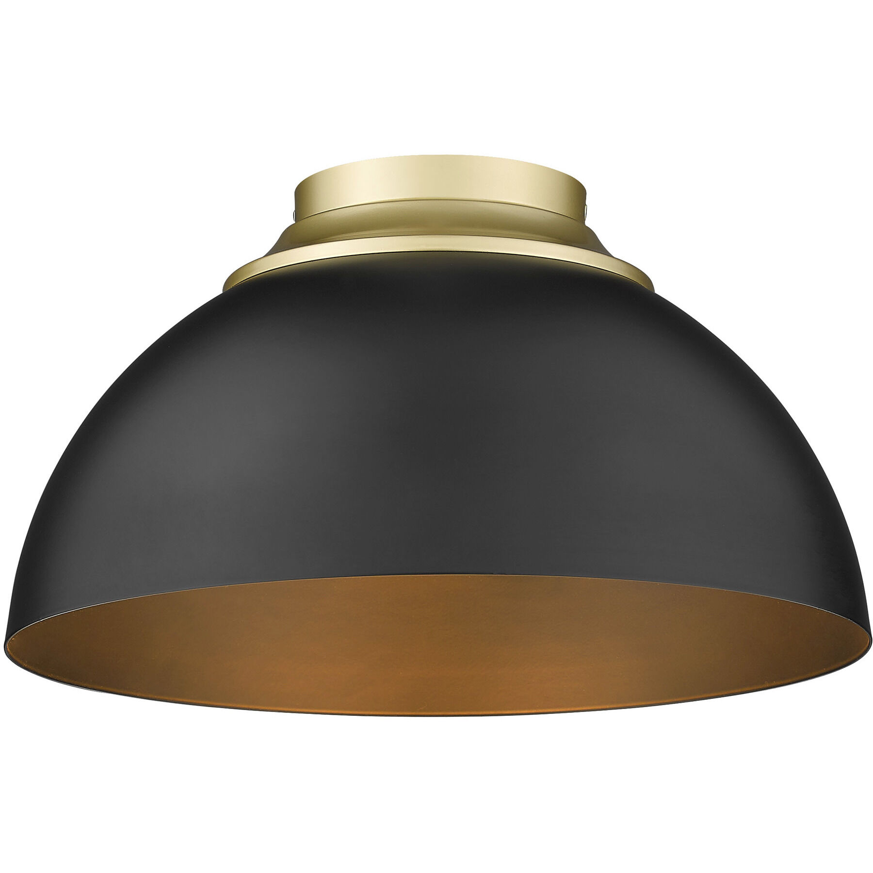 Yep Zoey 3 Light 13.75 inch Olympic Gold Flush Mount Ceiling Light in Matte Black