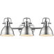 Duncan 3 Light 24.5 inch Chrome Bath Vanity Light Wall Light in Pewter