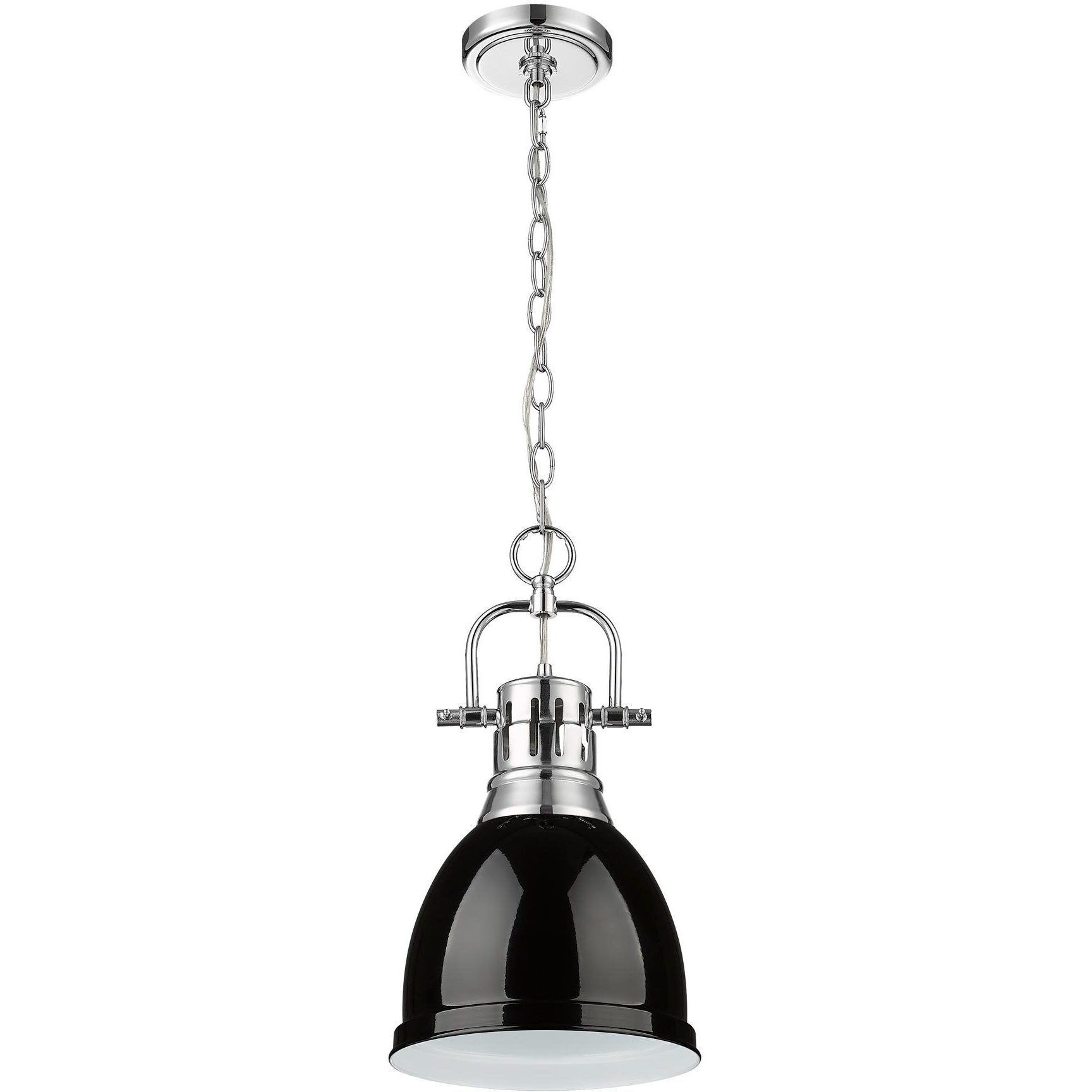 Yep Duncan Pendant Ceiling Light in Chrome, Black, Small
