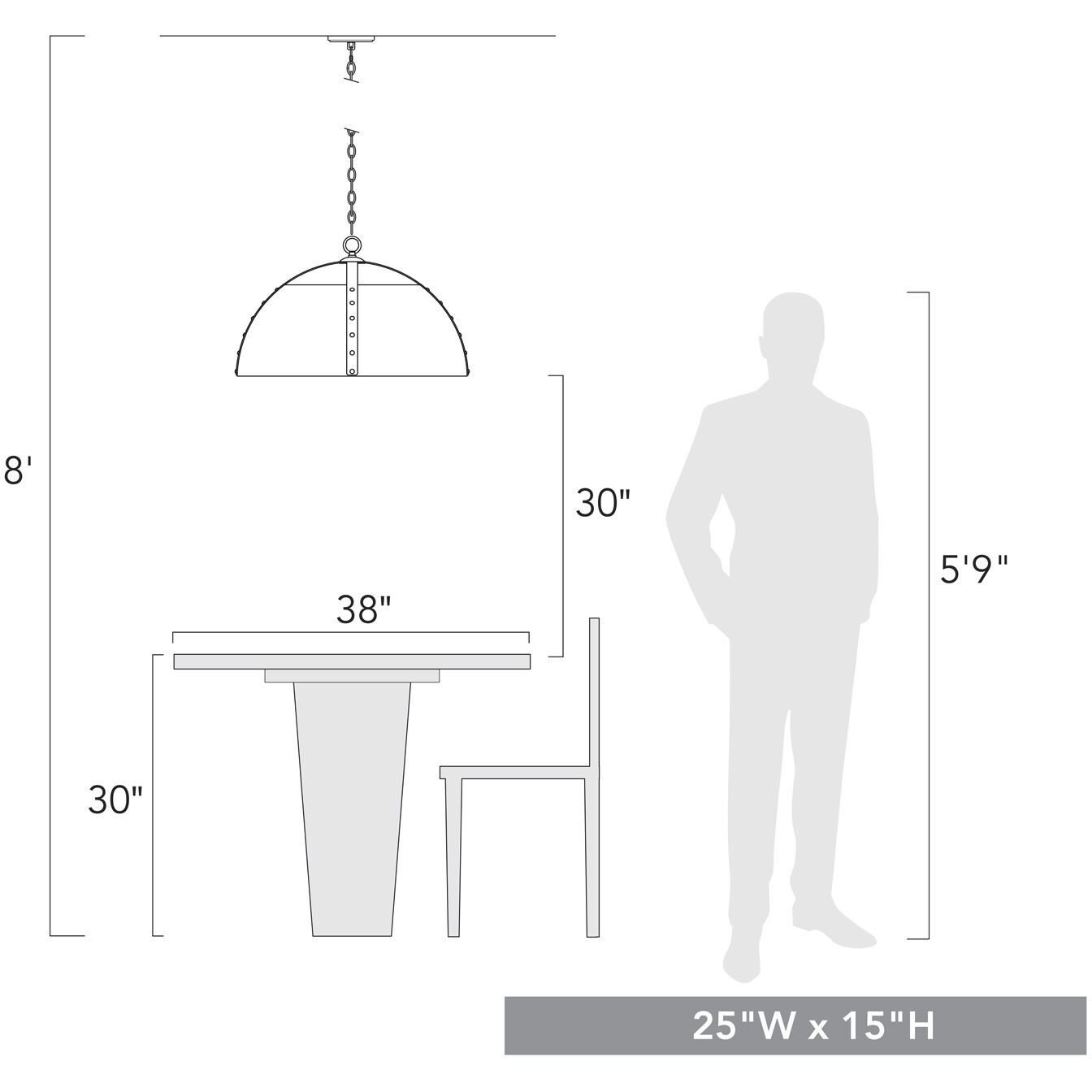 Aldrich Pendant Ceiling Light in Aged Brass, Matte Black