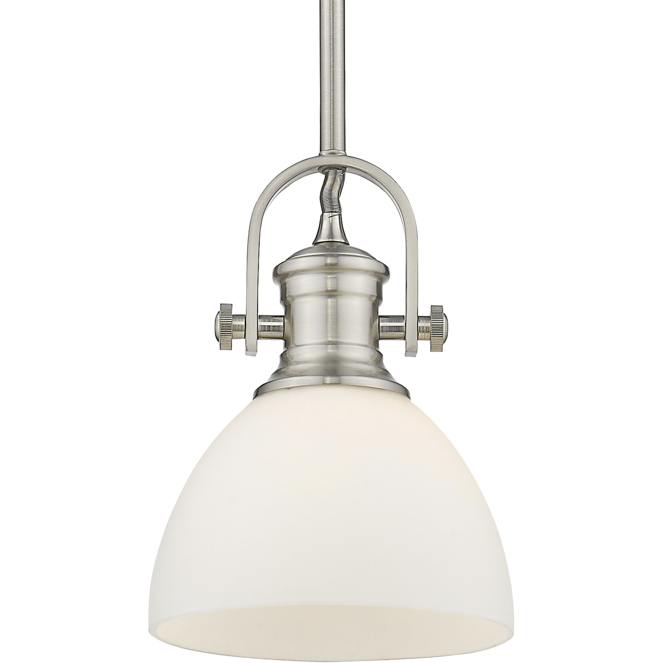 Yep Hines Pendant Ceiling Light in Pewter, Opal Glass