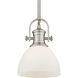 Yep Hines Pendant Ceiling Light in Pewter, Opal Glass