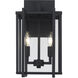 Tribeca 2 Light 16 inch Natural Black Outdoor Wall Mount in Clear Glass