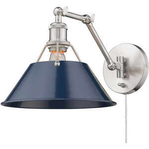 Orwell 1 Light 10 inch Pewter Articulating Wall Sconce Wall Light in Navy, Adjustable