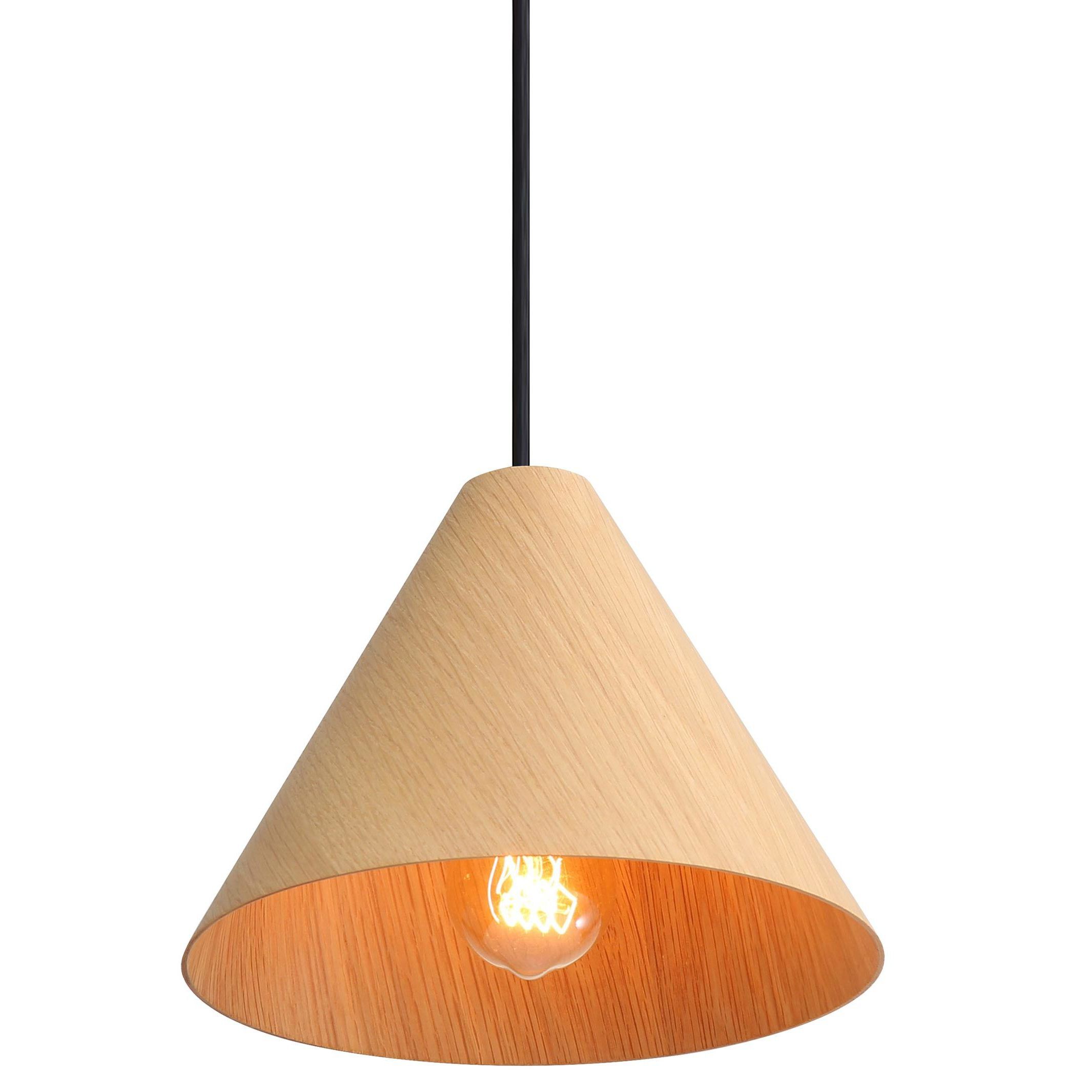 Conique 1 Light 9.88 inch Light Walnut Pendant Ceiling Light