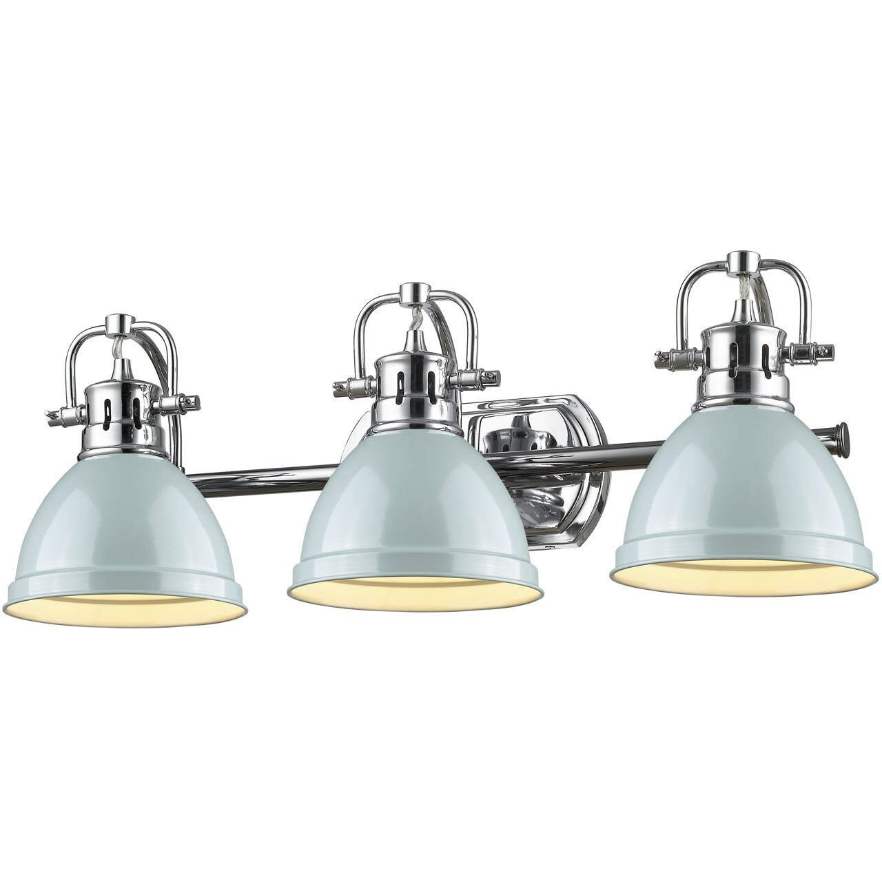 Yep Duncan Vanity Wall Light in Chrome, Seafoam