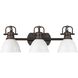 Yep Duncan Vanity Wall Light in Rubbed Bronze, Matte White