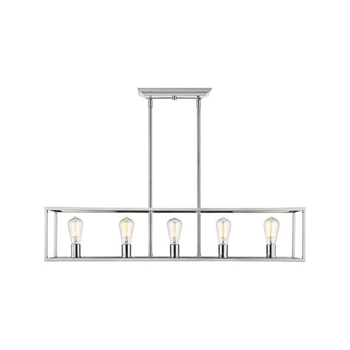 Wesson 5 Light 41 inch Chrome Linear Pendant Ceiling Light