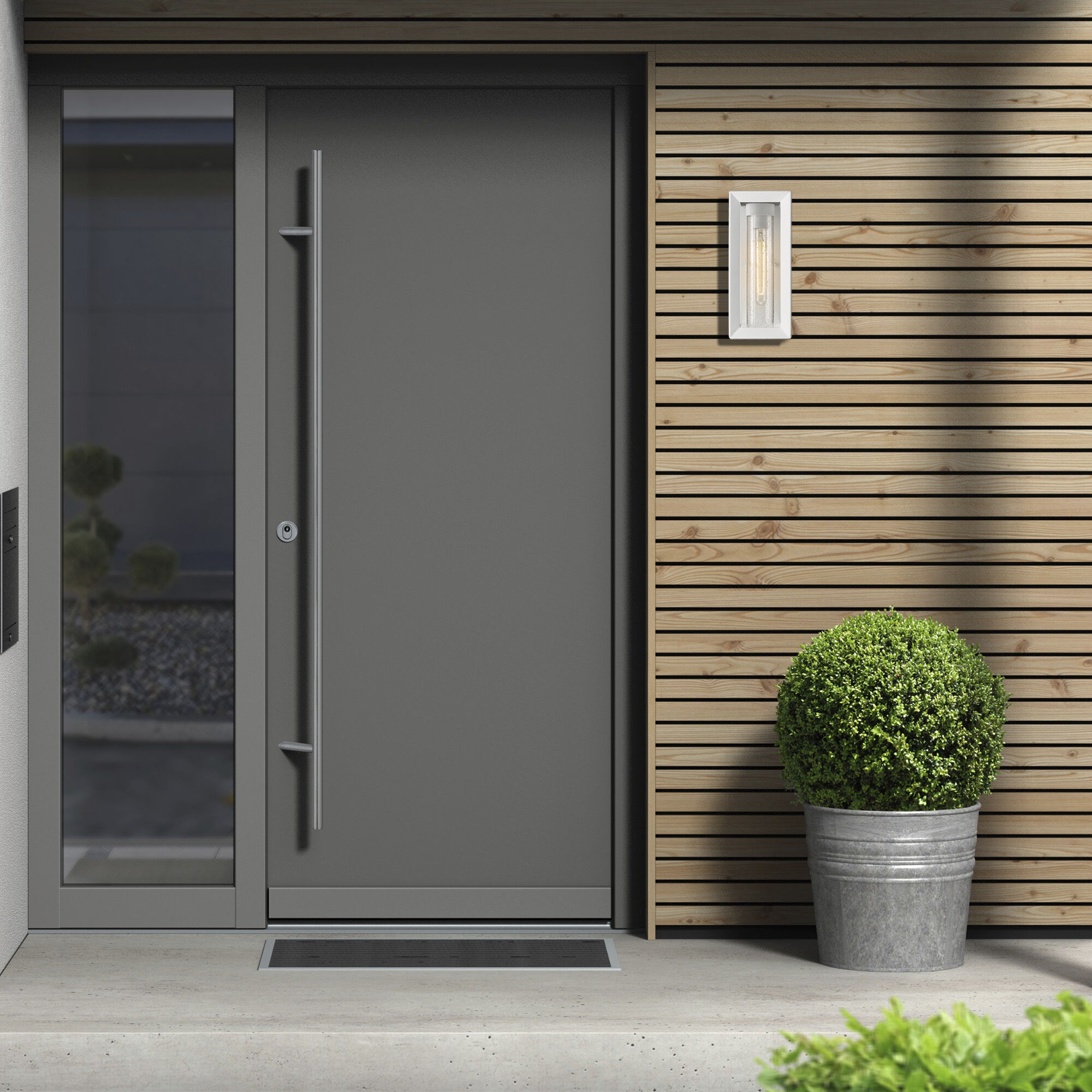 Smyth 1 Light 14 inch Natural White Outdoor Wall in Seeded Glass