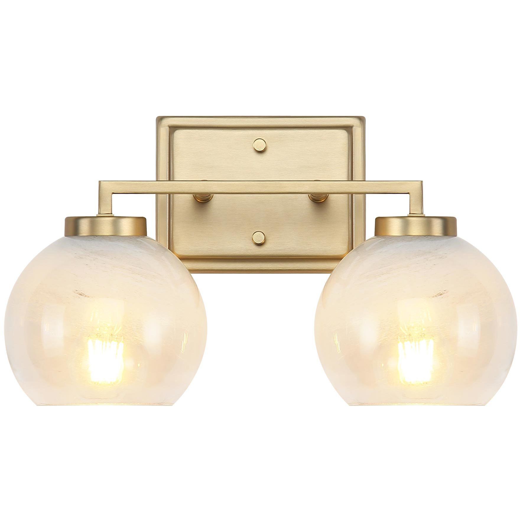 Yep Elliott Vanity Wall Light in Clear Glass, Brushed Champagne Brass